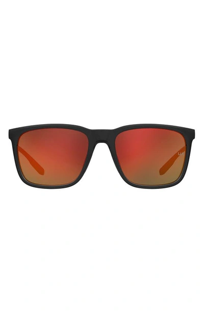 Shop Under Armour Uareliance 56mm Polarized Square Sunglasses In Black / Red Multilayer