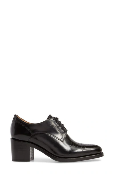 The Office Of Angela Scott Miss Button Heeled Oxfords In Black