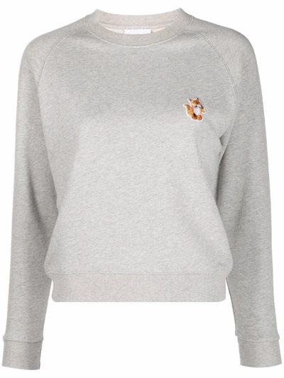 Shop Maison Kitsuné Chest Logo-patch Sweatshirt In Grau
