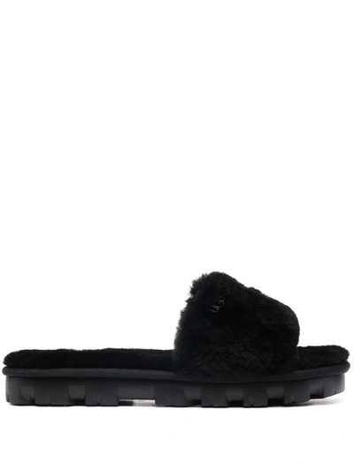Shop Ugg Cozette Fur Slippers In Schwarz
