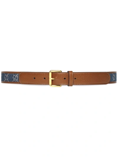 Shop Gucci Gg-canvas Buckle-fastening Belt In Braun