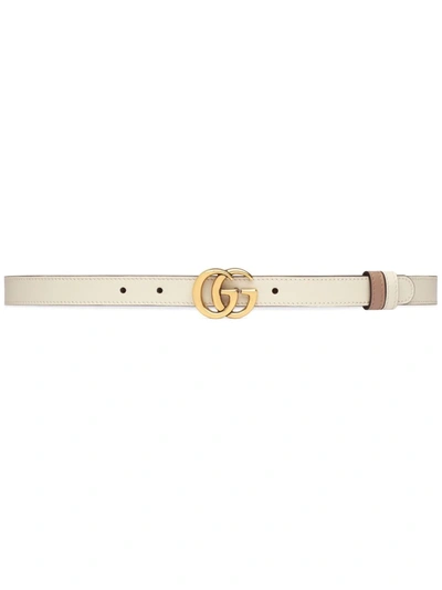 Shop Gucci Reversible Logo-plaque Belt In Weiss