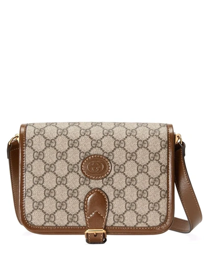 Shop Gucci Gg-canvas Messenger Bag In Braun