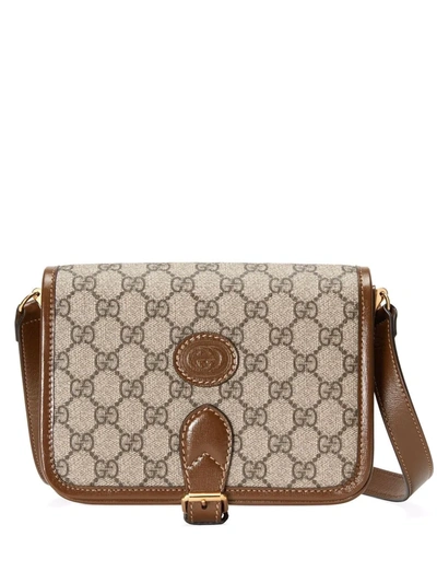 Gucci Men Gg Supreme Fabric Gg Retro Crossbody Bag In Braun