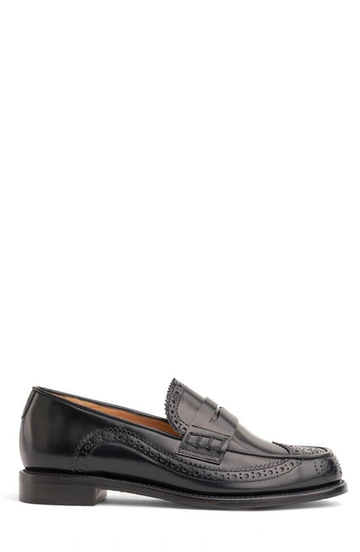 The Office Of Angela Scott Ms. Charlotte Leather Penny Loafers In Black