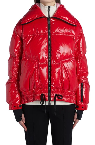 Shop Moncler Chambairy Apré Ski Down Puffer Jacket In 454 Red