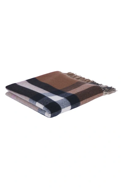 Shop Burberry Mega Check Cashmere Blanket Scarf In Birch Brown / Archive Beige