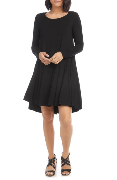 Shop Karen Kane Maggie Long Sleeve Jersey Trapeze Dress In Black