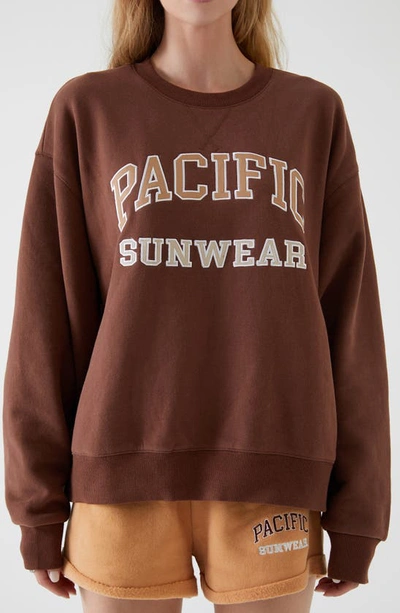 Pacsun Ivy Logo Crewneck Sweatshirt In Brown | ModeSens