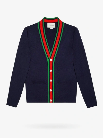 Shop Gucci Cardigan In Blue