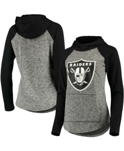 Shop G-iii 4her By Carl Banks Women's Heathered Gray-black Las Vegas Raiders Championship Ring Pullover Hoodie In Heather Gray-black