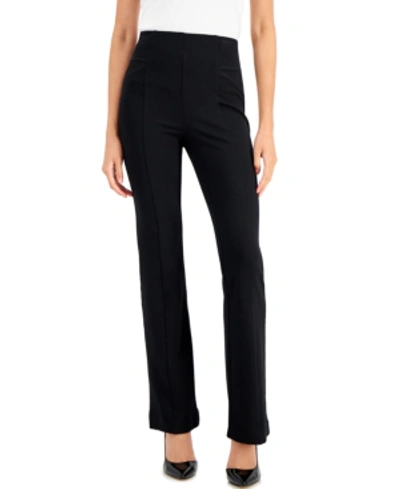 Shop Inc International Concepts High-rise Ponte-knit Pants, Created For Macy's In Deep Black