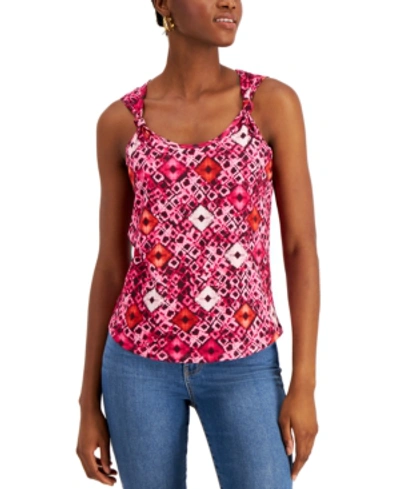 Shop Inc International Concepts Cotton Twisted-strap Tank Top, Created For Macy's In Dharma Dye