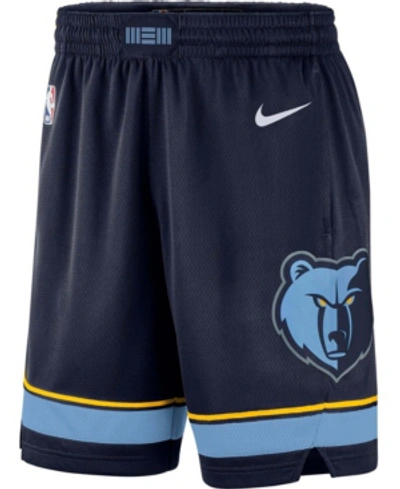 Shop Nike Men's  Navy 2019/20 Memphis Grizzlies Icon Edition Swingman Shorts