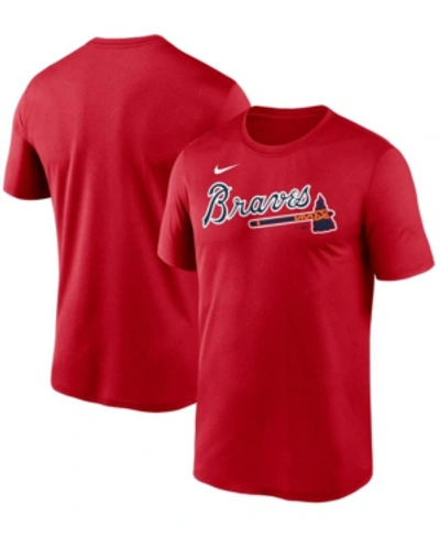Shop Nike Men's Red Atlanta Braves Wordmark Legend T-shirt