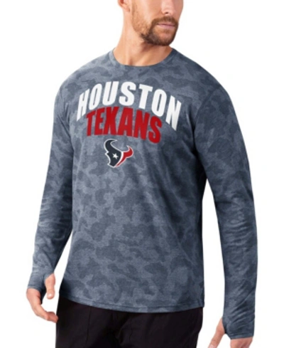Msx By Michael Strahan Men's Navy Houston Texans Camo Performance Long Sleeve T-shirt In Navy