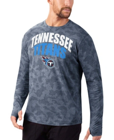 Msx By Michael Strahan Men's Navy Tennessee Titans Camo Long Sleeve T-shirt In Navy