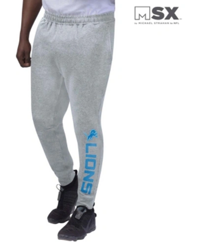 Msx By Michael Strahan Men's Heather Gray Detroit Lions Jogger Pants In Heather Gray