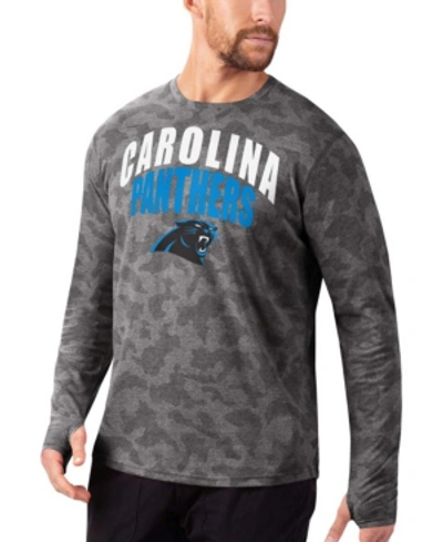 Msx By Michael Strahan Men's Black Carolina Panthers Camo Long Sleeve T-shirt In Black