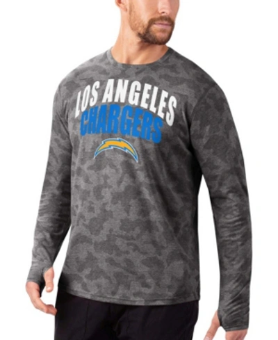 Msx By Michael Strahan Men's Black Los Angeles Chargers Camo Performance Long Sleeve T-shirt In Black