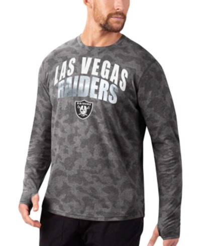 Msx By Michael Strahan Men's Black Las Vegas Raiders Camo Performance Long Sleeve T-shirt In Black