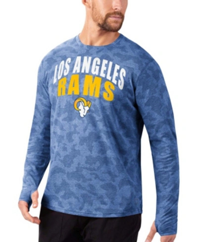 Msx By Michael Strahan Men's Royal Los Angeles Rams Camo Performance Long Sleeve T-shirt In Royal