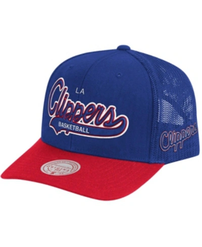 Shop Mitchell & Ness Men's Royal, Red La Clippers Hardwood Classics Truck Stop Snapback Adjustable Hat
