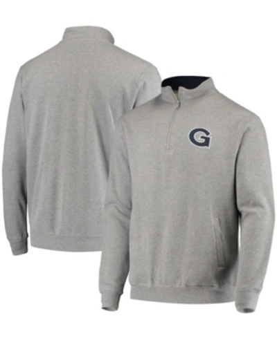 Colosseum Men's Heather Gray Georgetown Hoyas Tortugas Logo Quarter-zip Jacket In Heather Gray
