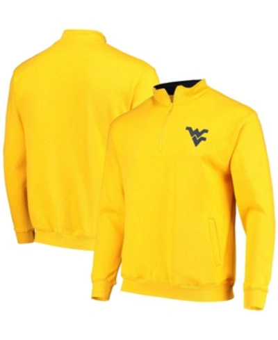 Colosseum Men's Gold-tone West Virginia Mountaineers Tortugas Logo Quarter-zip Jacket In Gold