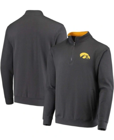 Colosseum Men's Charcoal Iowa Hawkeyes Tortugas Logo Quarter-zip Jacket In Charcoal