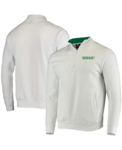 Colosseum Men's White Oregon Ducks Tortugas Logo Quarter-zip Jacket In White