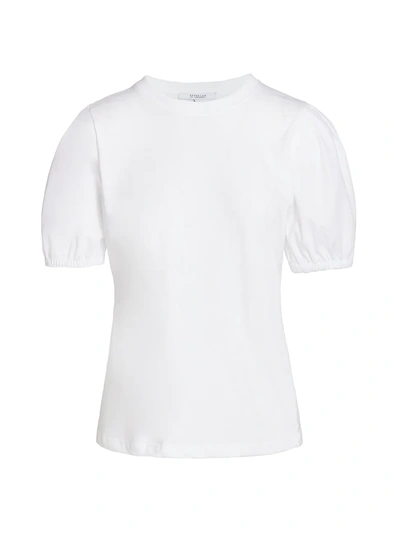 Shop Derek Lam 10 Crosby Eva Puff-sleeve Cotton T-shirt In Optic White