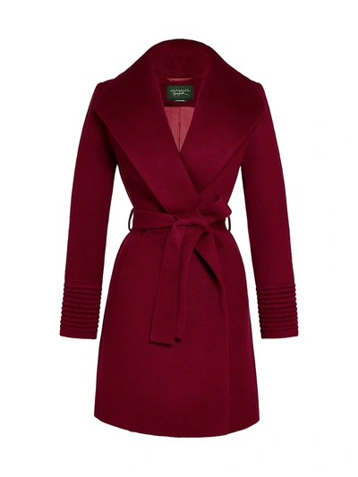 Shop Sentaler Women's Shawl-collar Wrap Coat In Garnet Red