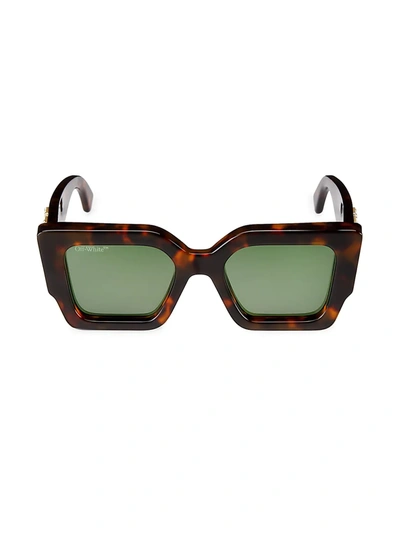 Shop Off-white Catalina Square Sunglasses In Brown Green