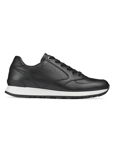 Shop John Lobb Foundry Trainer Leather Sneakers In Black