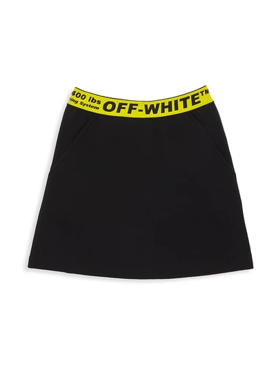 Shop Off-white Little Girl's & Girl's Logo Mini Skirt In Black Yellow