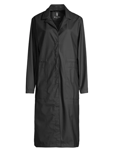 Shop Rains Women's String Trench Overcoat In Black
