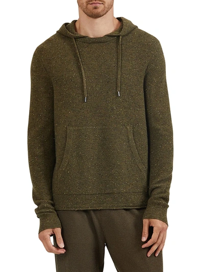 Shop Atm Anthony Thomas Melillo Speckled Wool & Cashmere Hoodie In Sable