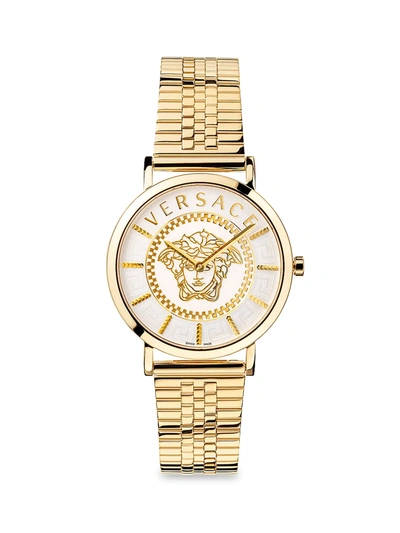 Shop Versace Men's V-essential Ip Yellow Gold Bracelet Watch