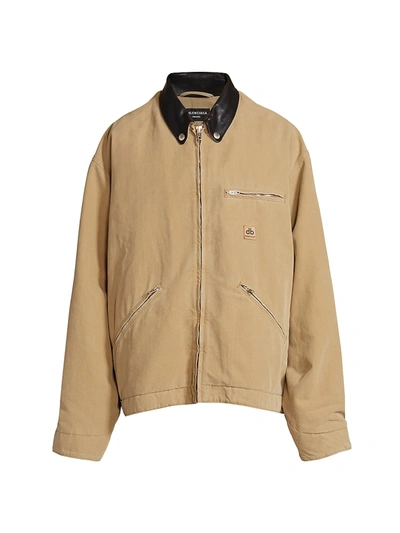 Balenciaga Canvas Zip-up Jacket In Beige | ModeSens