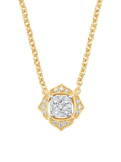 Shop Sara Weinstock Women's Leela 18k Yellow Gold & Diamond Cluster Pendant Necklace