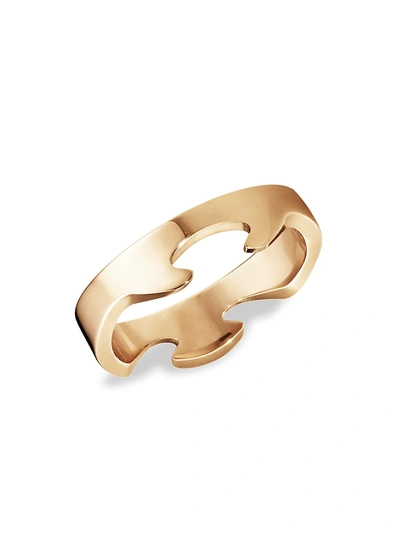 Shop Georg Jensen Women's Fusion Core Rings 18k Rose Gold Uneven Edge Ring