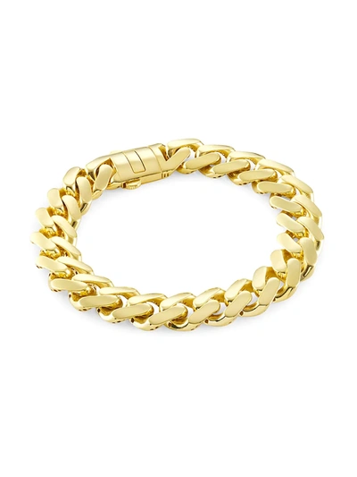 Shop Saks Fifth Avenue Men's 14k Gold Miami Cuban Chain Bracelet In Yellow Gold