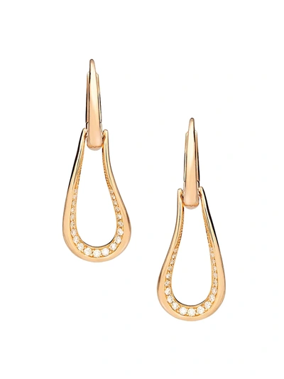 Shop Pomellato Women's Fantina 18k Rose Gold & Diamond Teardrop Earrings