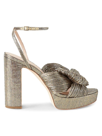 Shop Loeffler Randall Women's Natalia Pleated Platform Sandals In Gold