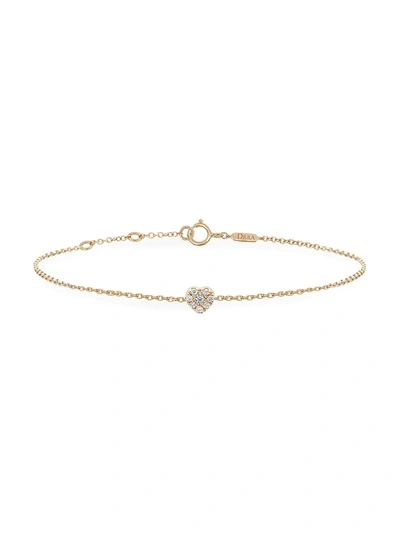 Shop Djula Women's Magic Touch 18k Yellow Gold & Diamond Heart Chain Bracelet