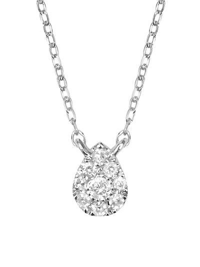 Shop Djula Women's Magic Touch 18k White Gold & Diamond Pear Pendant Necklace