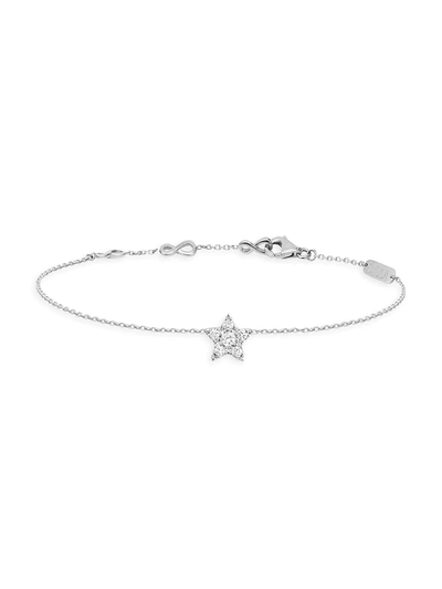 Shop Djula Women's Magic Touch 18k White Gold & Diamond Star Chain Bracelet