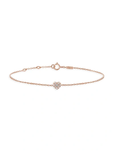 Shop Djula Women's Magic Touch 18k Rose Gold & Diamond Heart Chain Bracelet In Pink Gold
