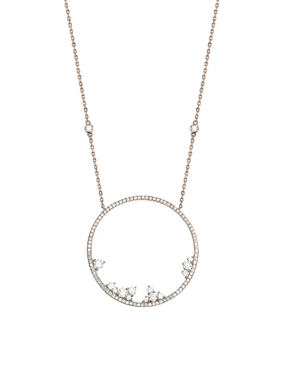 Shop Djula Women's Fairytale 18k Rose Gold & Diamond Circle Pendant Necklace In Pink Gold